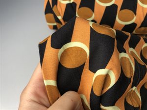 Viscosejersey - lækkert mønster og orange toner